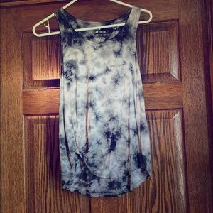 Black and white tie-dyed tank